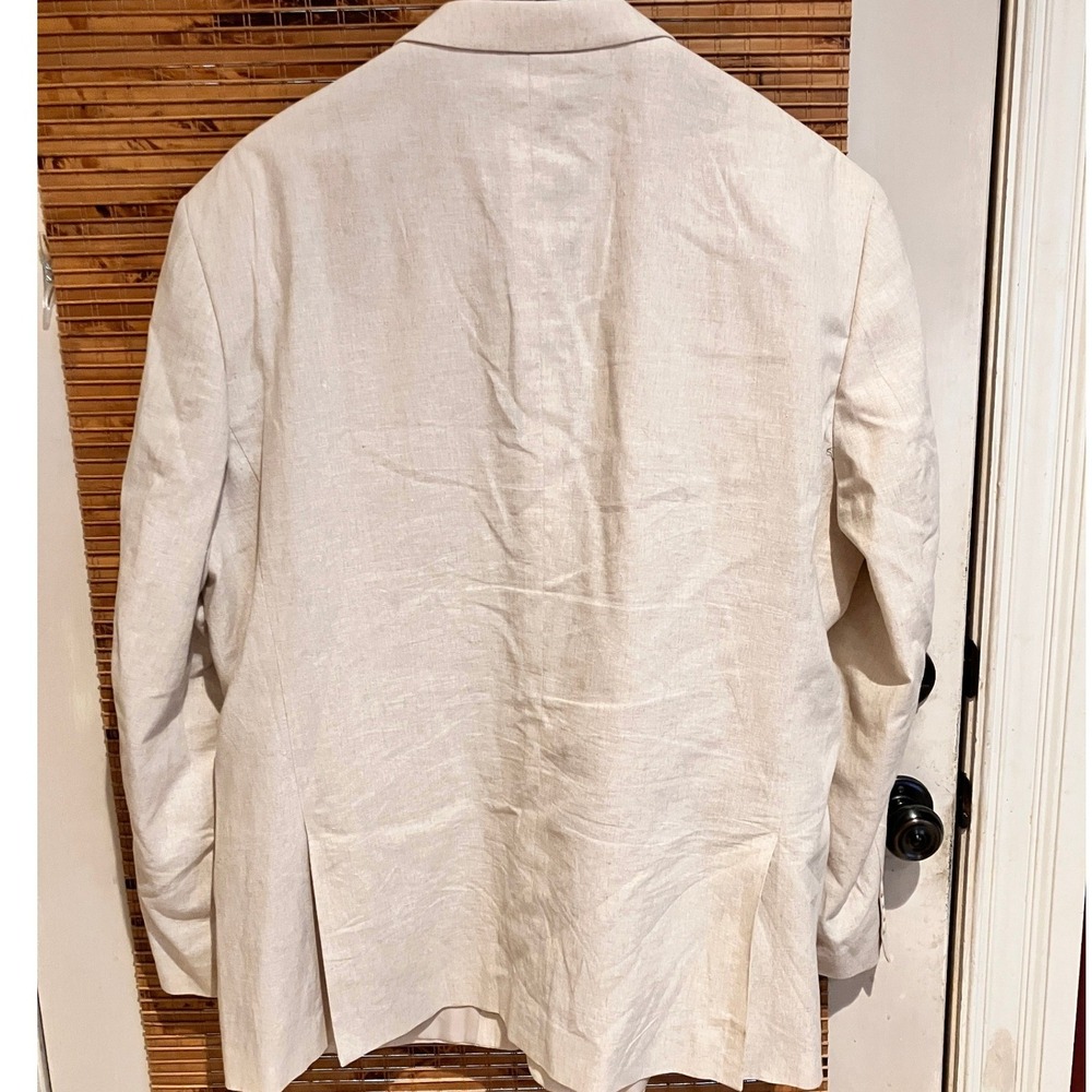 Lorenzo Bruno Mens 52L Linen Cotton Blazer Beige Italian Design C5000A Jacket - Picture 2 of 14